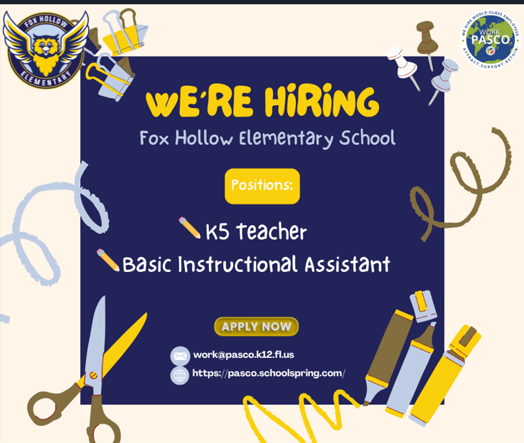 Hiring Information for Fox Hollow Elementary School